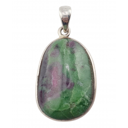 pendant zoisite and ruby silver