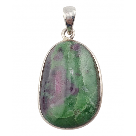 pendant zoisite and ruby silver