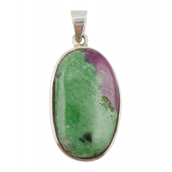 pendant zoisite and ruby silver