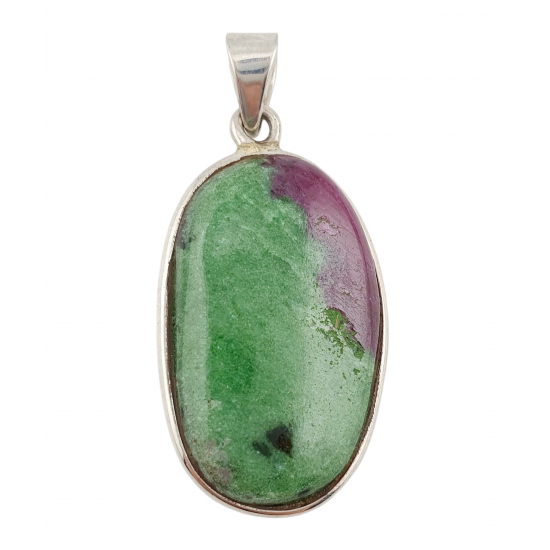 pendant zoisite and ruby silver