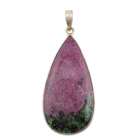 pendant zoisite and ruby silver