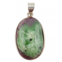 pendant zoisite and ruby silver