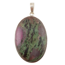 pendentif zoisite et rubis argent