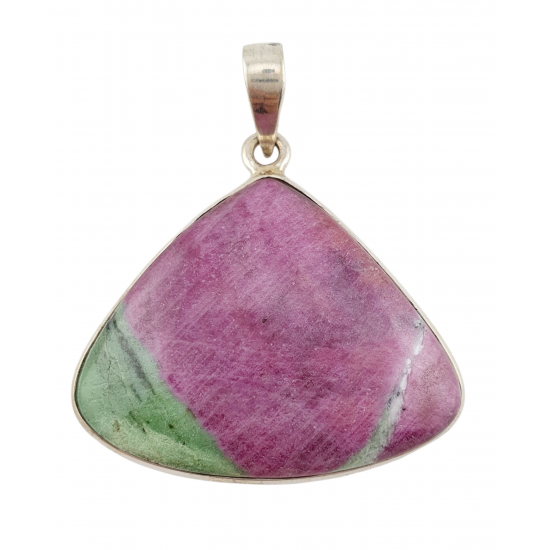 pendant zoisite and ruby silver