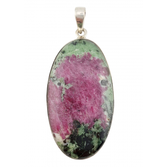 pendant zoisite and ruby silver