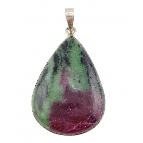 pendant zoisite and ruby silver
