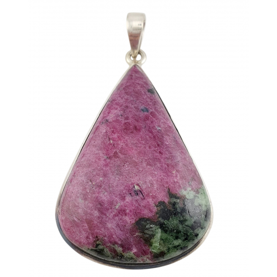 pendant zoisite and ruby silver