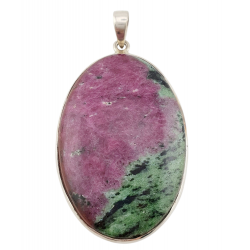 pendentif zoisite et rubis argent