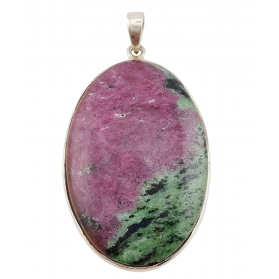 pendant zoisite and ruby silver