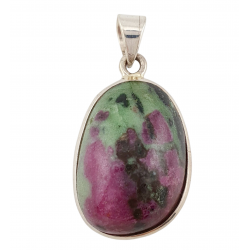 pendentif zoisite et rubis argent