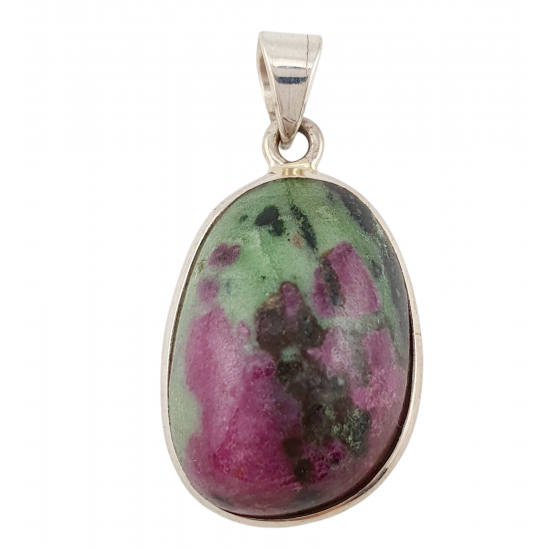 pendant zoisite and ruby silver