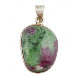 pendentif zoisite et rubis argent