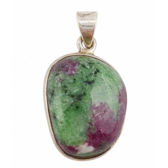 pendant zoisite and ruby silver