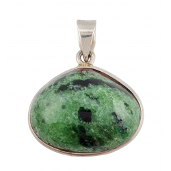 pendant zoisite and ruby silver