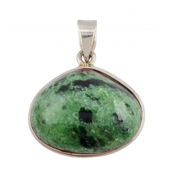 pendant zoisite and ruby silver