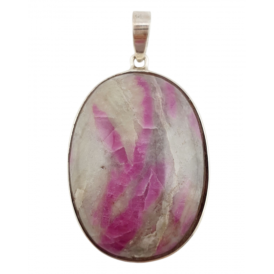 pendant ruby - feldspath silver