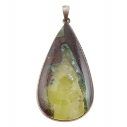 pendentif chrysoprase jaune argent