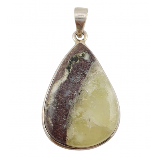 pendant Yellow chrysoprase silver