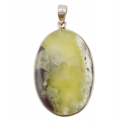 pendentif chrysoprase jaune argent