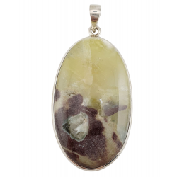 pendentif chrysoprase jaune argent