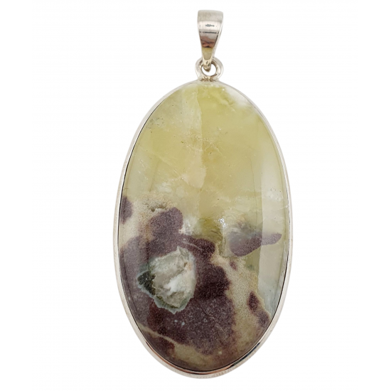 pendant Yellow chrysoprase silver