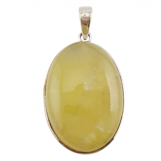 pendant Yellow chrysoprase silver