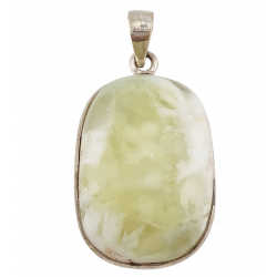 pendant Yellow chrysoprase silver