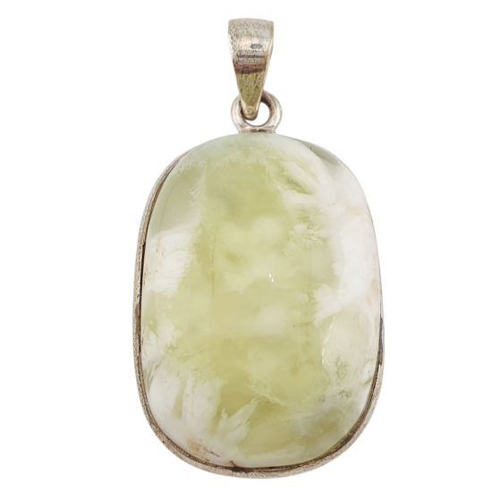 pendant Yellow chrysoprase silver