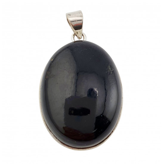 pendant black tourmaline silver