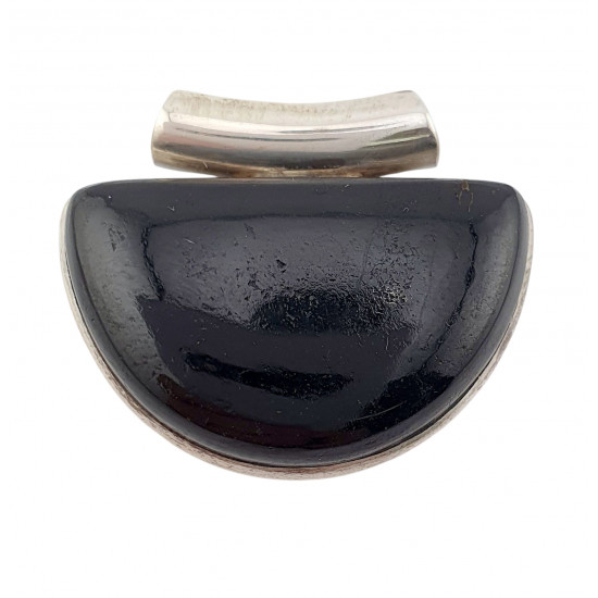 pendant black tourmaline silver