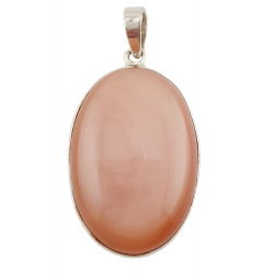 pendentif pierre de lune orange argent