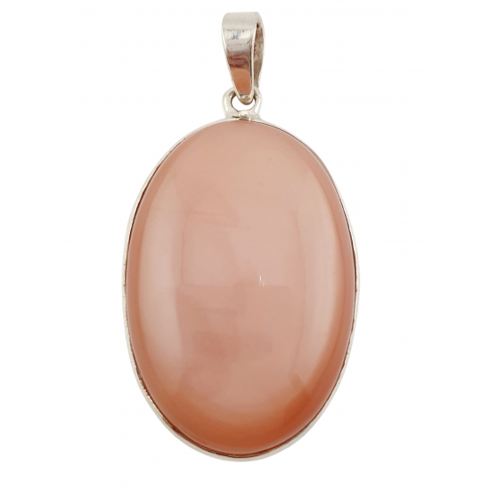 pendant peach moonstone silver