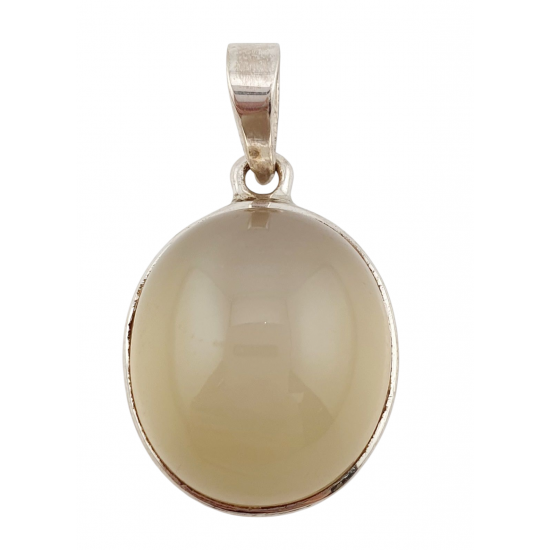pendant peach moonstone silver