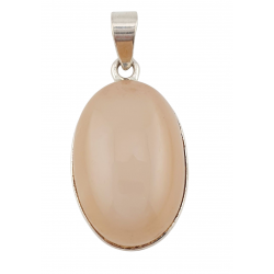 pendentif pierre de lune orange argent