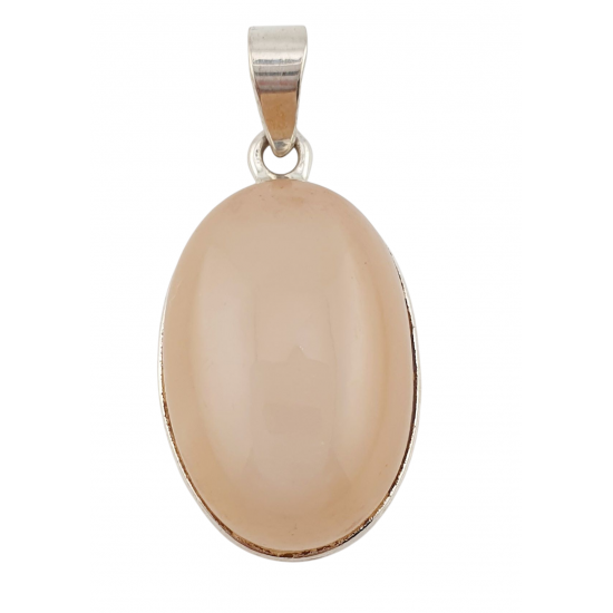 pendant peach moonstone silver