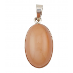 pendentif pierre de lune orange argent