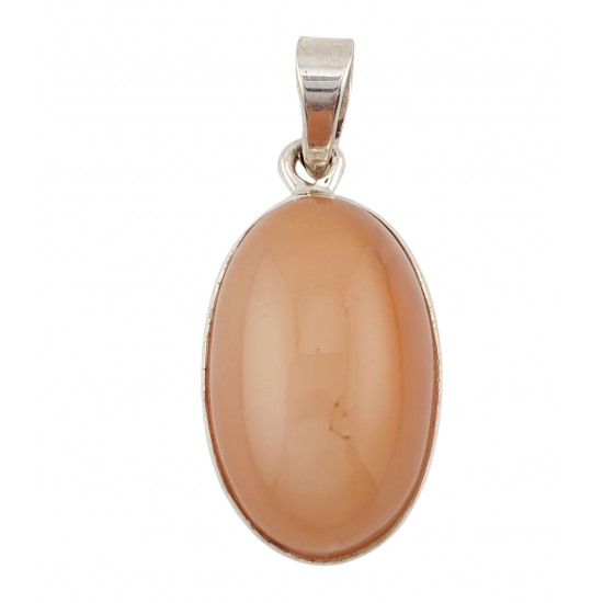 pendant peach moonstone silver
