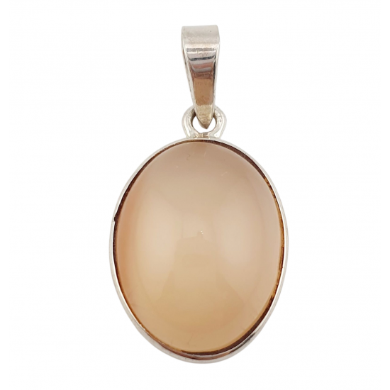 pendant peach moonstone silver