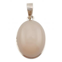 pendentif pierre de lune orange argent