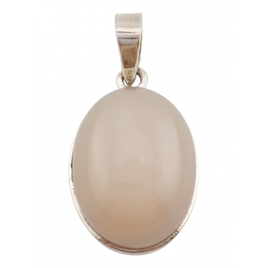 pendant peach moonstone silver
