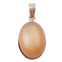 pendentif pierre de lune orange argent