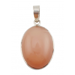 pendentif pierre de lune orange argent