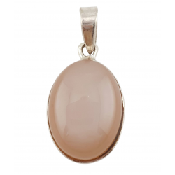 pendentif pierre de lune orange argent