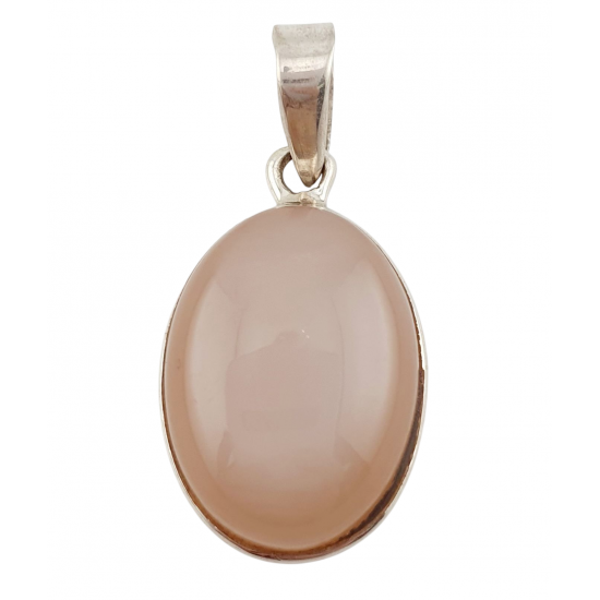 pendant peach moonstone silver
