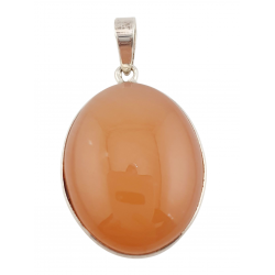 pendentif pierre de lune orange argent