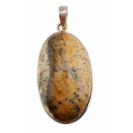 pendant psilomelane dendrit silver