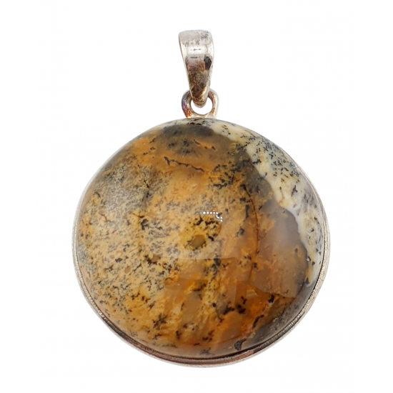 pendant psilomelane dendrit silver