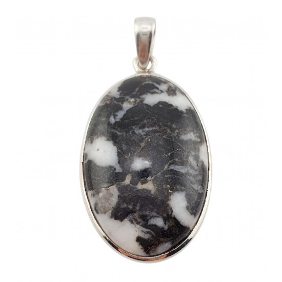 pendant zebra marble silver