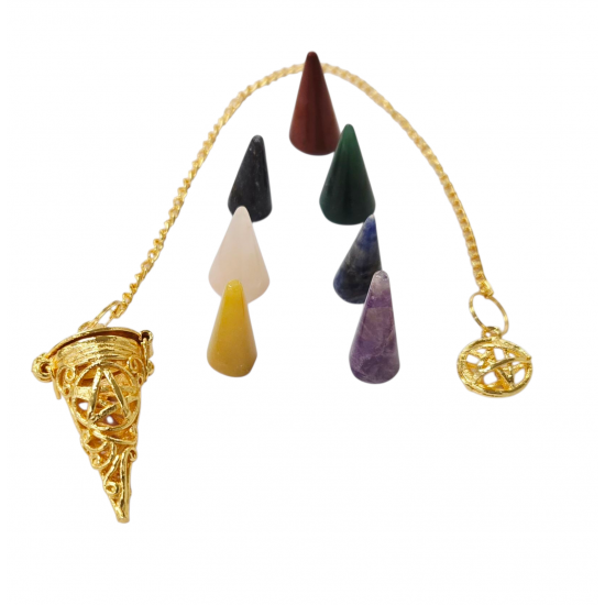 7 chakra pendulum with cone