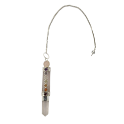 pendule 7 chakras quartz rose